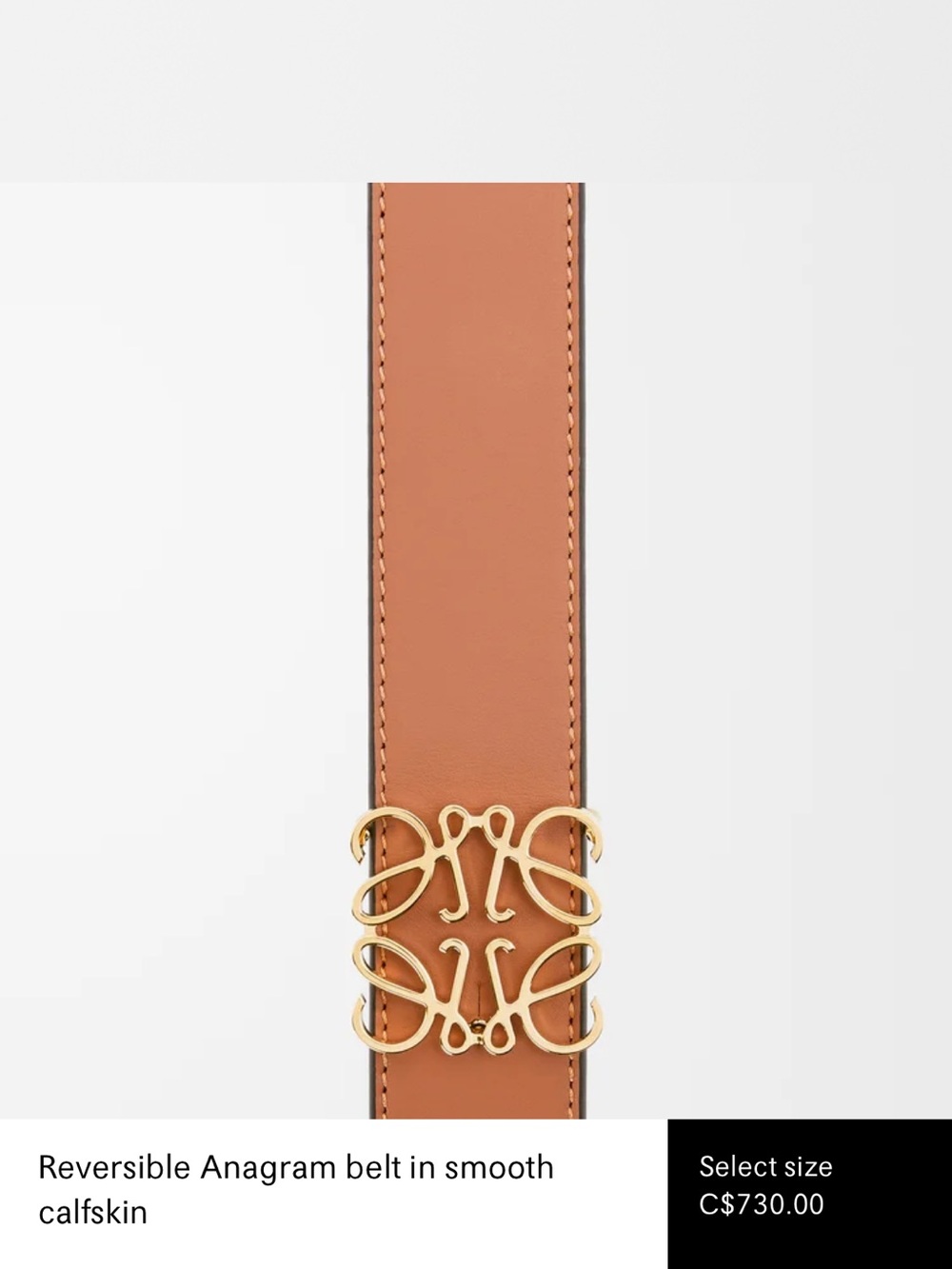 No Offers - Loewe Reversible Tan Black Leather Belt Gold Anagram Buckle